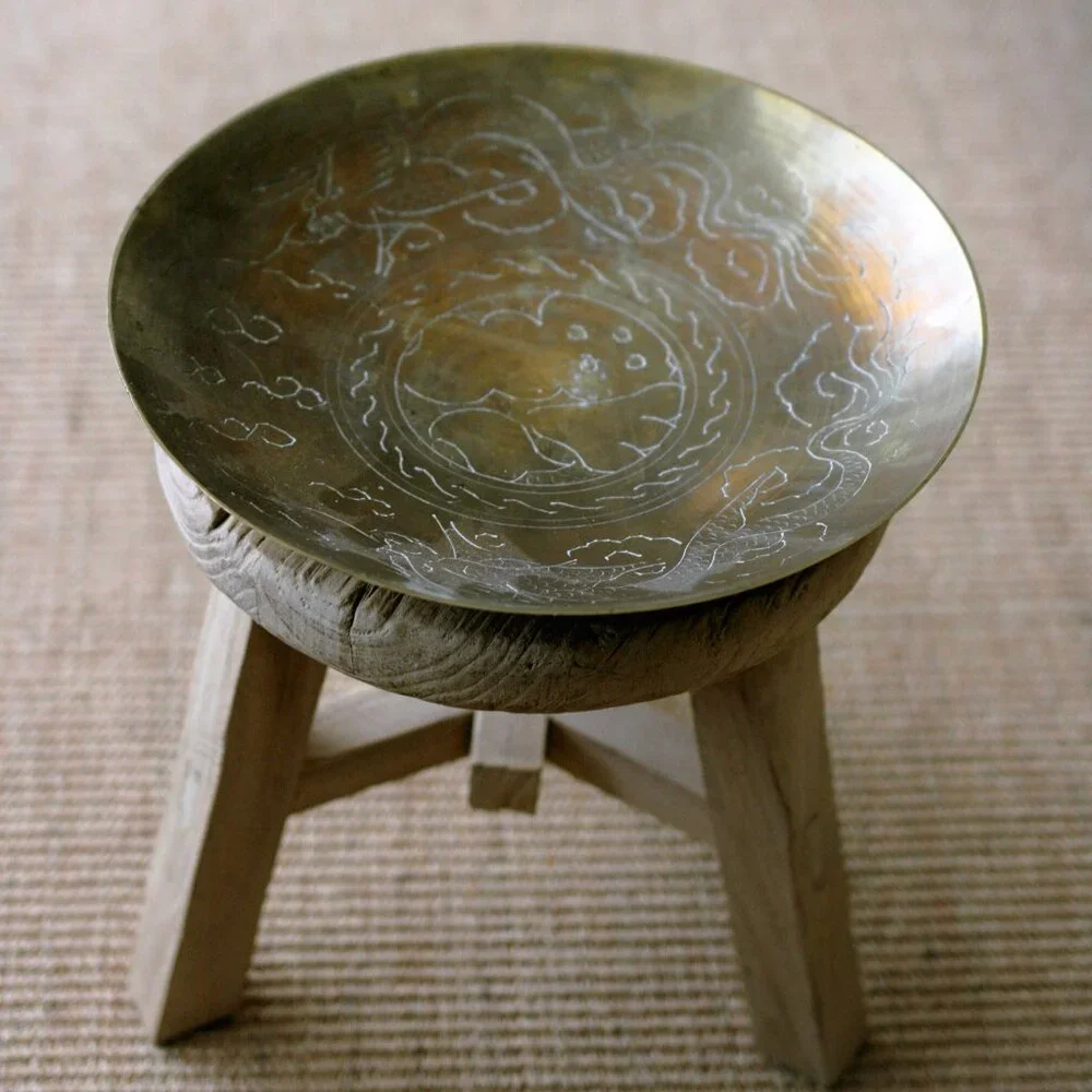 Vintage Brass Shallow Bowl Dish/10